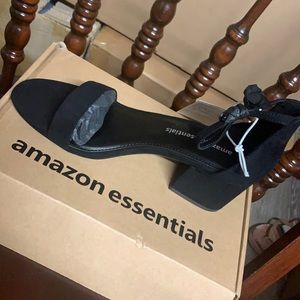 Amazon Essentials black heeled sandals